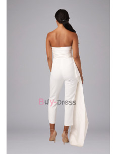 Simple Stylish Strapless Wedding Jumpsuit Trouser Dresses WBJ081