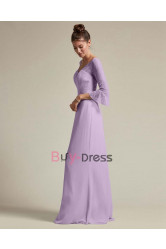 Lavender Elegant V-neck length Sleeves Bridesmaids Dresses, Vestidos de damas de honor BD-007-2