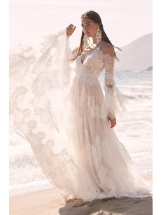 BOHO Lace Wedding Dresses PWD2218-02