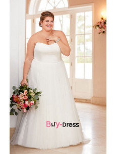 Plus Size Empire Wedding Dresses, Strapless Bride Dresses bds-0023